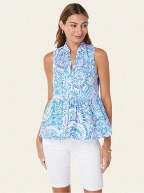 Lilly Pulitzer Novella Ruffle Hem Top